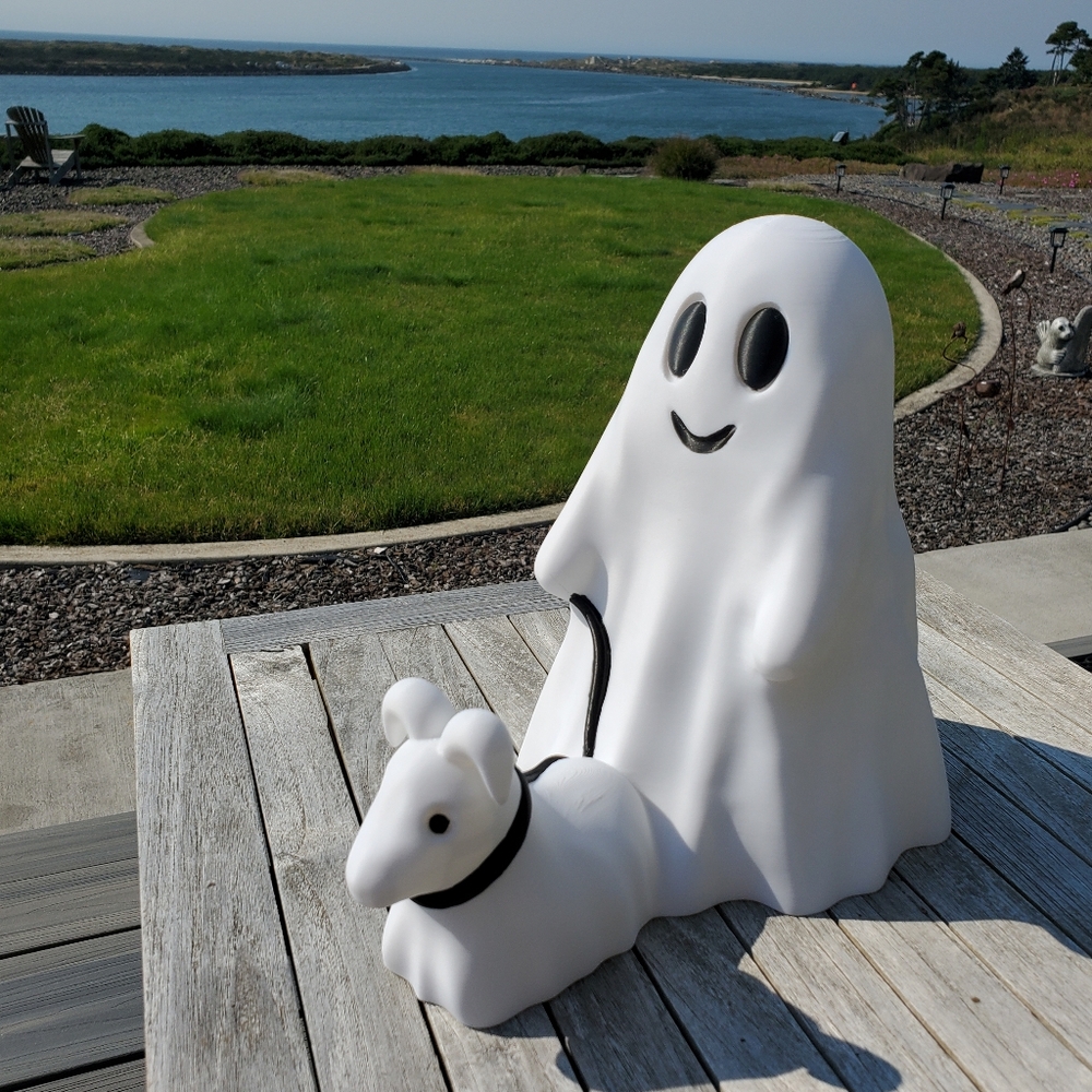 Reduced! 10" Ghost Walking Dog 3-D Printer Figure with Blemishes. Please Read.